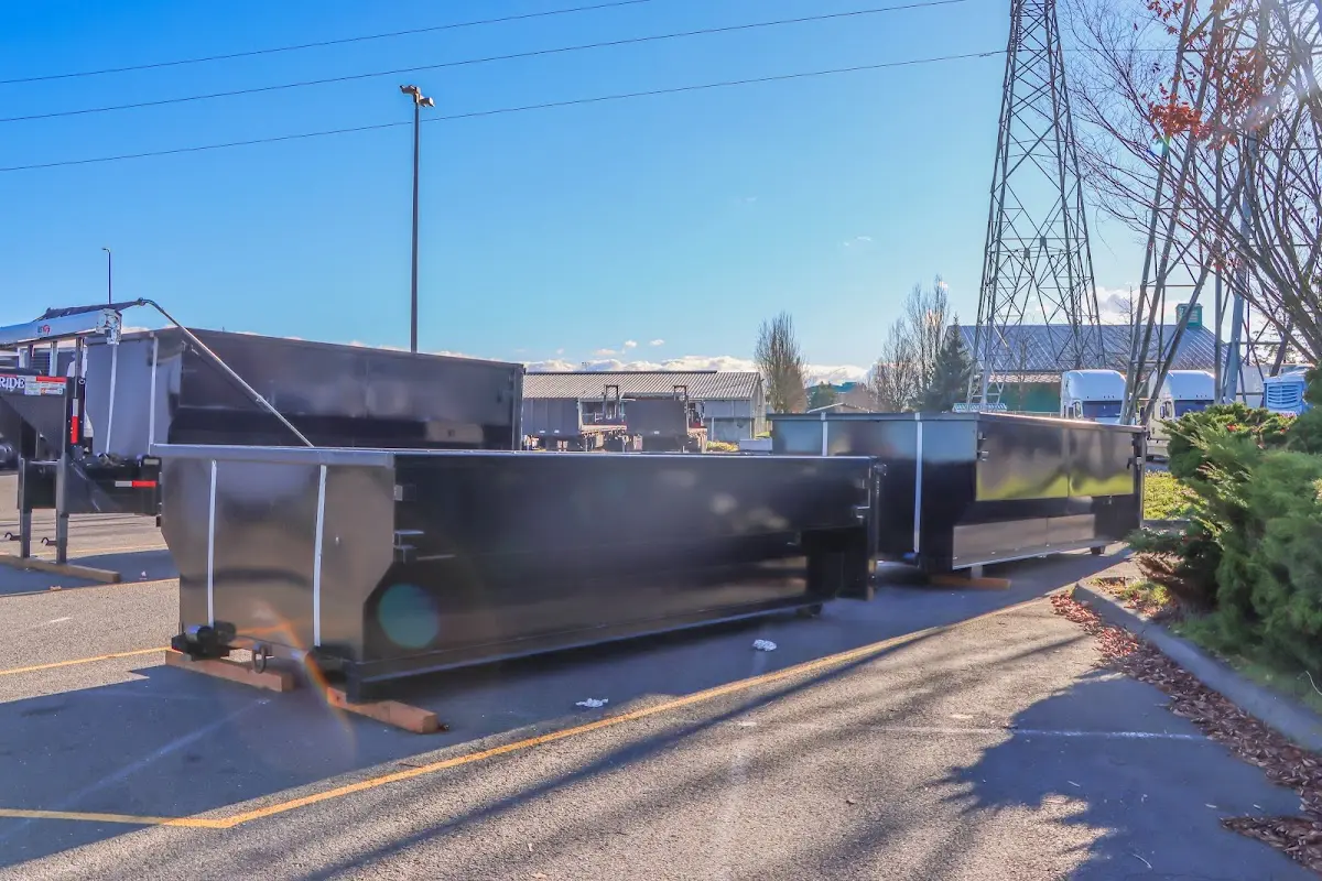 Roll-off dumpster ready for waste disposal at job site for 12 Yard Dumpster Rental in Hillsborough